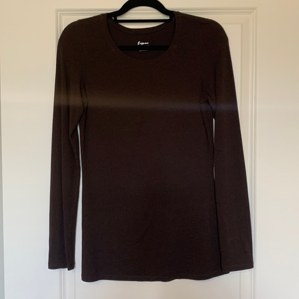 Express size medium chocolate brown long sleeve tshirt